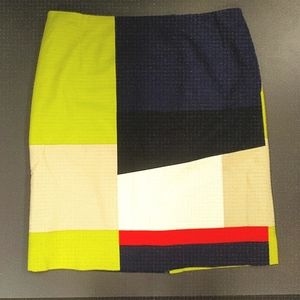 Vintage Carlisle Multicolored abstract design fitted skirt.